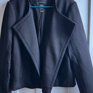 Ann Taylor Black Blazer with Textured Knit
